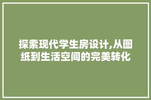 探索现代学生房设计,从图纸到生活空间的完美转化