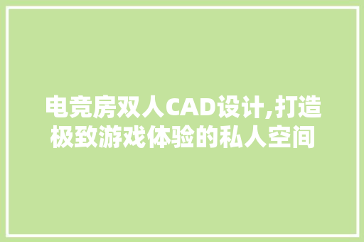 电竞房双人CAD设计,打造极致游戏体验的私人空间