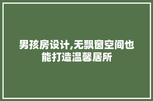 男孩房设计,无飘窗空间也能打造温馨居所
