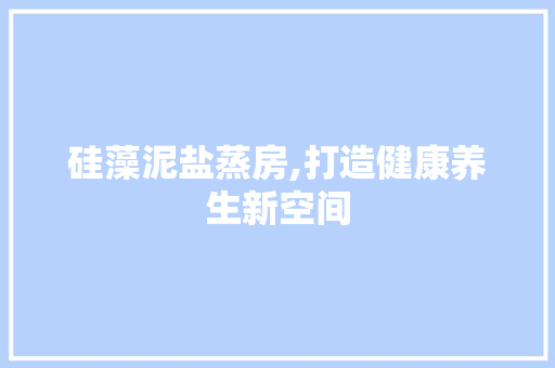 硅藻泥盐蒸房,打造健康养生新空间