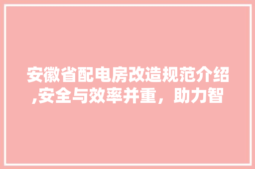 安徽省配电房改造规范介绍,安全与效率并重，助力智慧城市建设 地面装修