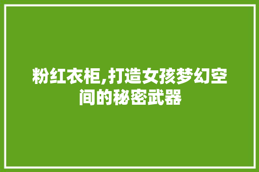 粉红衣柜,打造女孩梦幻空间的秘密武器