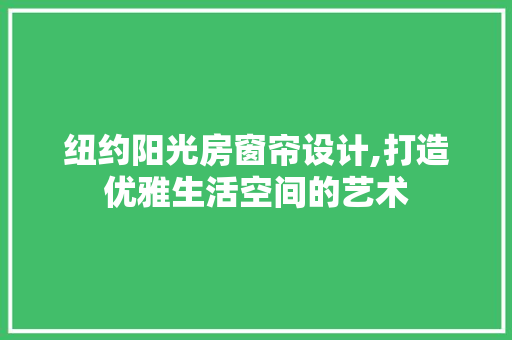 纽约阳光房窗帘设计,打造优雅生活空间的艺术