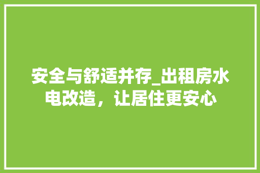 安全与舒适并存_出租房水电改造，让居住更安心 墙面装饰