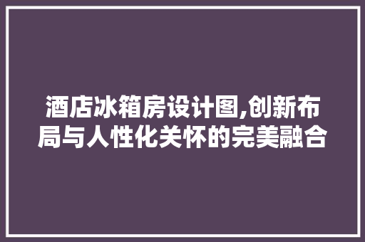 酒店冰箱房设计图,创新布局与人性化关怀的完美融合