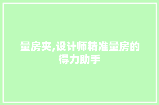 量房夹,设计师精准量房的得力助手 庭院装修 量房夹,设计师精准量房的得力助手 庭院装修