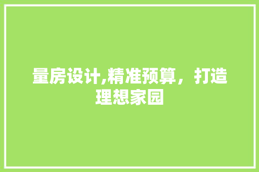 量房设计,精准预算，打造理想家园