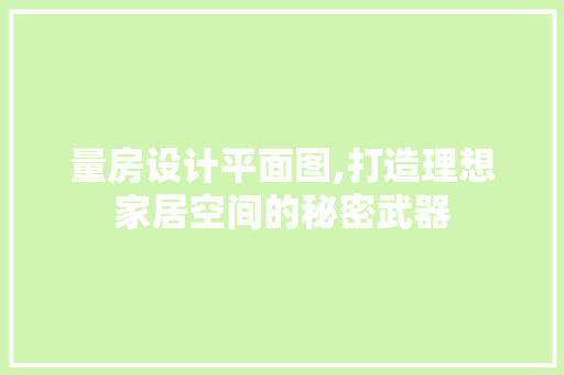 量房设计平面图,打造理想家居空间的秘密武器