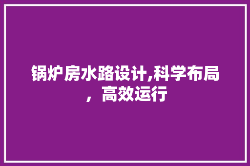 锅炉房水路设计,科学布局，高效运行 地面装修