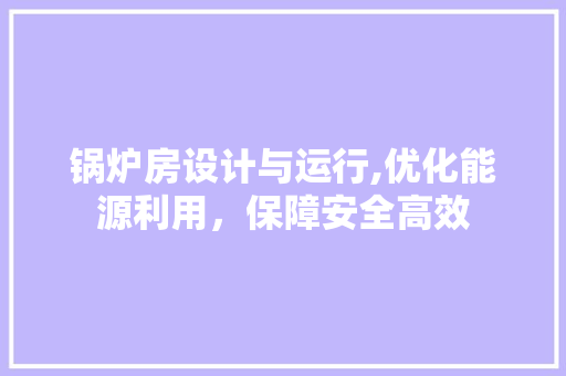 锅炉房设计与运行,优化能源利用，保障安全高效 门窗装修