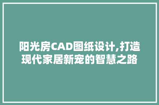 阳光房CAD图纸设计,打造现代家居新宠的智慧之路