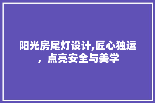 阳光房尾灯设计,匠心独运，点亮安全与美学