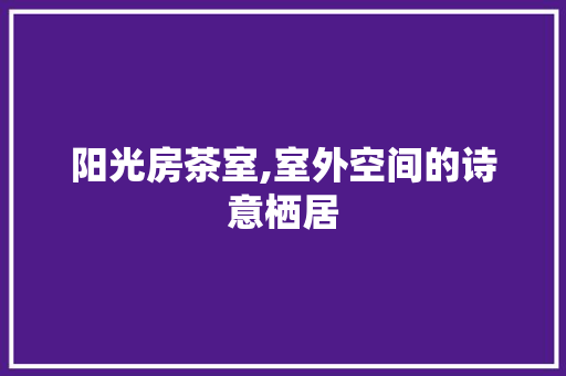 阳光房茶室,室外空间的诗意栖居