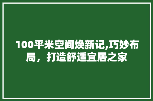 100平米空间焕新记,巧妙布局，打造舒适宜居之家 墙面装饰