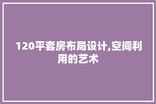 120平套房布局设计,空间利用的艺术 隔断设计