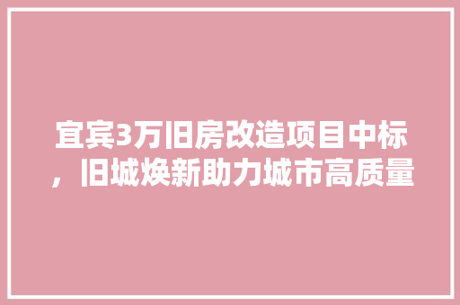 宜宾3万旧房改造项目中标，旧城焕新助力城市高质量发展 墙面装饰