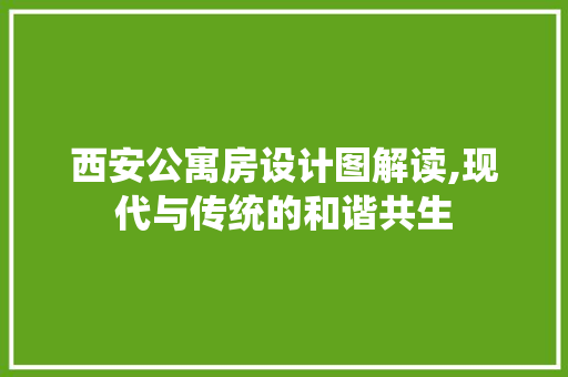 西安公寓房设计图解读,现代与传统的和谐共生