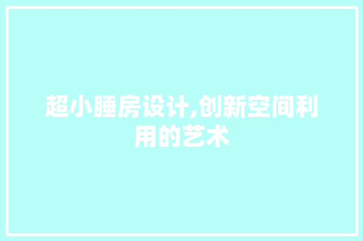 超小睡房设计,创新空间利用的艺术