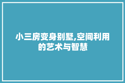 小三房变身别墅,空间利用的艺术与智慧