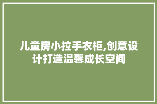儿童房小拉手衣柜,创意设计打造温馨成长空间