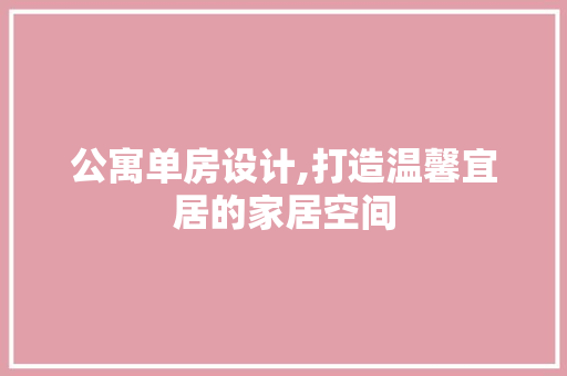公寓单房设计,打造温馨宜居的家居空间 隔断设计