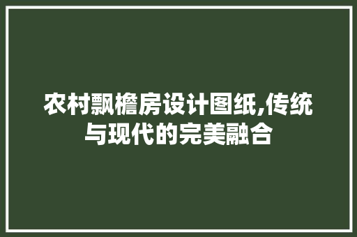 农村飘檐房设计图纸,传统与现代的完美融合