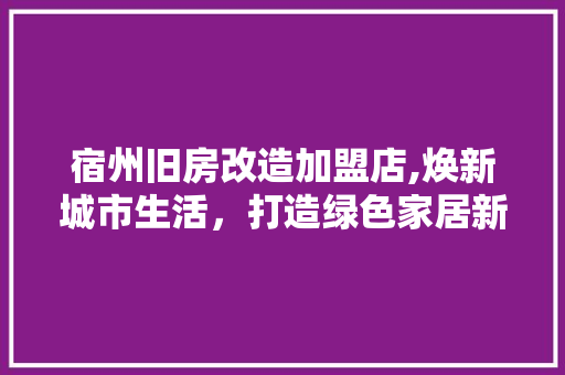 宿州旧房改造加盟店,焕新城市生活，打造绿色家居新风尚 隔断设计