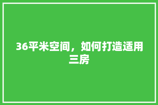 36平米空间，如何打造适用三房