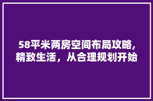 58平米两房空间布局攻略,精致生活，从合理规划开始 庭院装修