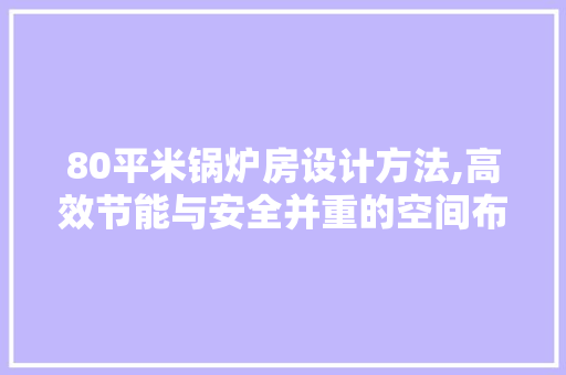 80平米锅炉房设计方法,高效节能与安全并重的空间布局 隔断设计