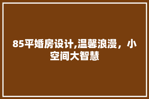 85平婚房设计,温馨浪漫，小空间大智慧 装修攻略
