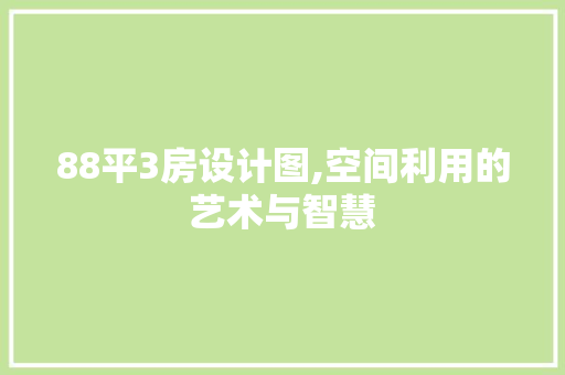 88平3房设计图,空间利用的艺术与智慧 墙面装饰