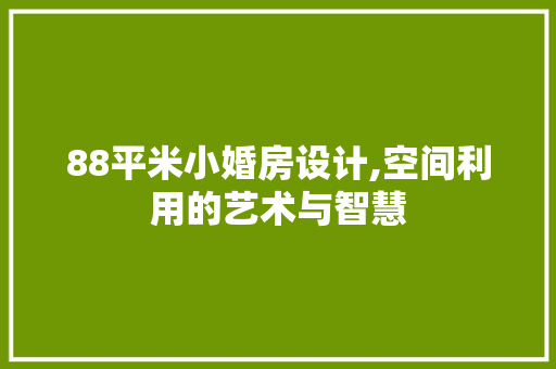 88平米小婚房设计,空间利用的艺术与智慧 门窗装修