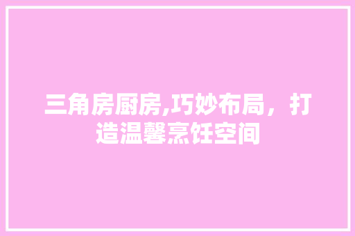 三角房厨房,巧妙布局，打造温馨烹饪空间