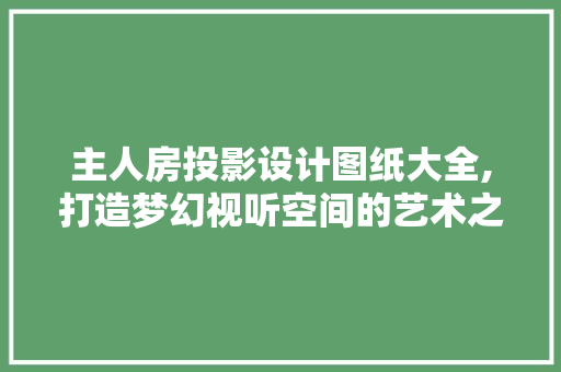 主人房投影设计图纸大全,打造梦幻视听空间的艺术之旅 隔断设计
