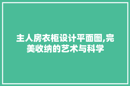 主人房衣柜设计平面图,完美收纳的艺术与科学 墙面装饰 主人房衣柜设计平面图,完美收纳的艺术与科学 墙面装饰