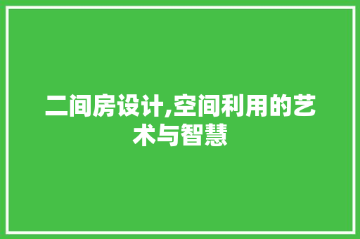 二间房设计,空间利用的艺术与智慧 门窗装修
