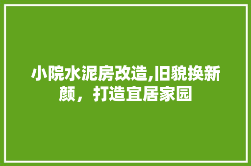 小院水泥房改造,旧貌换新颜，打造宜居家园