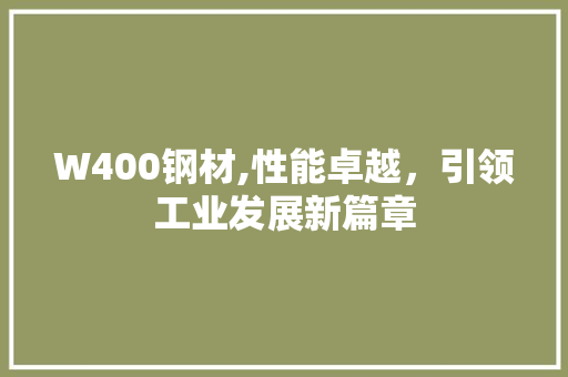 W400钢材,性能卓越，引领工业发展新篇章