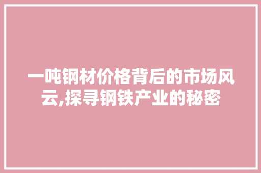 一吨钢材价格背后的市场风云,探寻钢铁产业的秘密