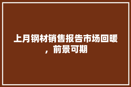 上月钢材销售报告市场回暖，前景可期