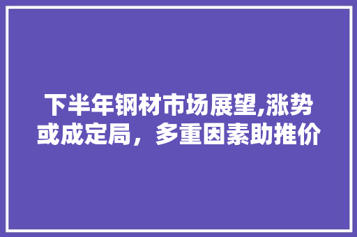 下半年钢材市场展望,涨势或成定局，多重因素助推价格攀升