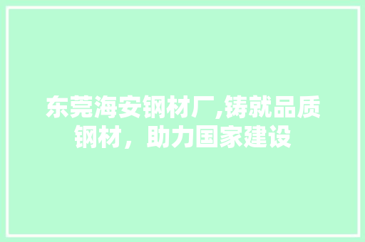 东莞海安钢材厂,铸就品质钢材，助力国家建设