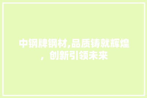 中钢牌钢材,品质铸就辉煌,创新引领未来 地面装修 中钢牌钢材,品质铸就辉煌,创新引领未来 地面装修