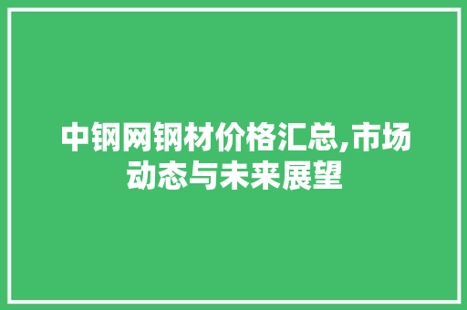 中钢网钢材价格汇总,市场动态与未来展望