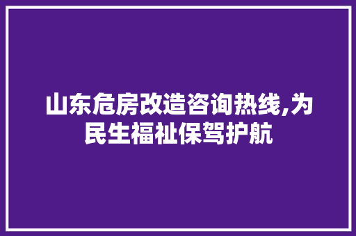 山东危房改造咨询热线,为民生福祉保驾护航