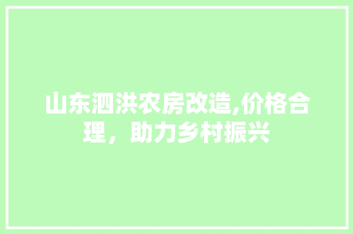 山东泗洪农房改造,价格合理，助力乡村振兴