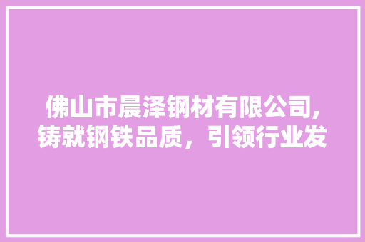 佛山市晨泽钢材有限公司,铸就钢铁品质，引领行业发展