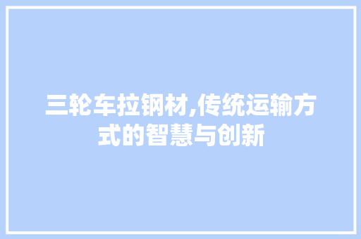 三轮车拉钢材,传统运输方式的智慧与创新