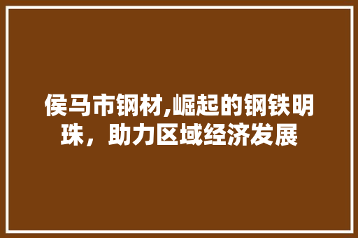 侯马市钢材,崛起的钢铁明珠，助力区域经济发展